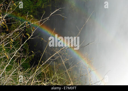 Wandern nahe an den Rand des Wasserfalls, erleben Sie Spray nach oben schießen. Der beste Ort, um dies erleben Sie in wenn Cro Stockfoto