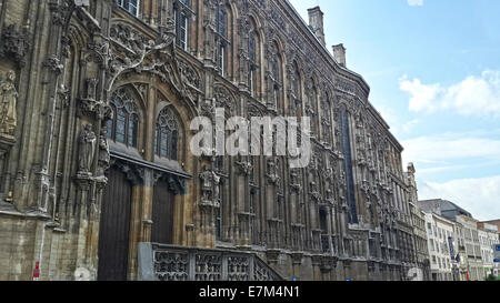 Rathaus der Stadt Gent mit einem Flamboyantstil der Fassade Stockfoto