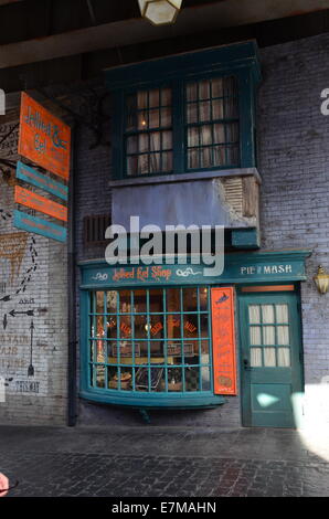 Sülze Aal-Shop in der Winkelgasse in die Zauberwelt von Harry Potter Expansionsleiter Universal Studios in Orlando, Florida, Stockfoto