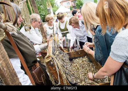 Markt und Messe beliebt bei Punskas, Suwalskie Region, Litauer, Polen Stockfoto