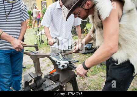 Markt und Messe beliebt bei Punskas, Suwalskie Region, Litauer, Polen Stockfoto