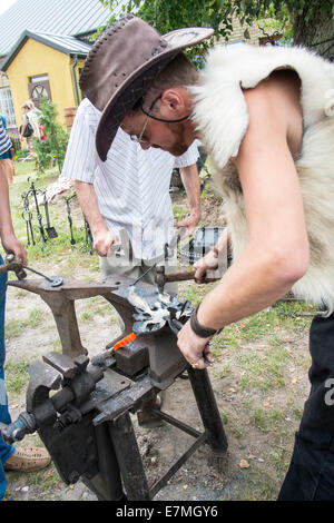 Markt und Messe beliebt bei Punskas, Suwalskie Region, Litauer, Polen Stockfoto