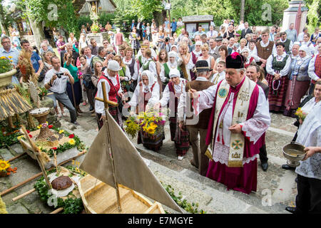 Litauer feiern religiöses fest, Punskas, Suwalskie Region, Polen Stockfoto