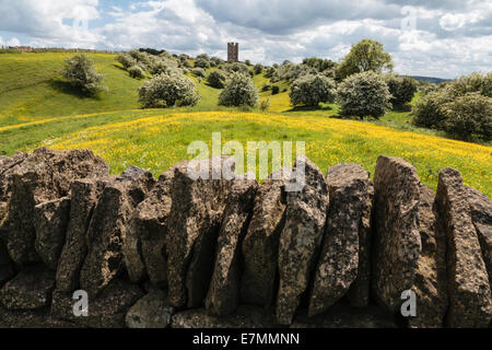 Broadway Tower von Klumpen Farm, Worcestershire Stockfoto