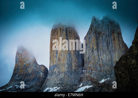 Basis der Türme, Patagonien, Chile. Stockfoto