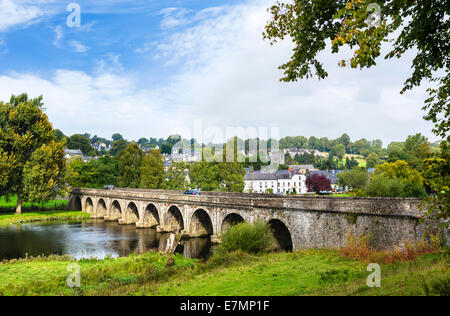 Brücke über den Fluss Nore in Inistioge, County Kilkenny, Irland Stockfoto