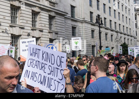 Klimawandel Demonstration, London, September 2014 21. © Sue Cunningham Stockfoto