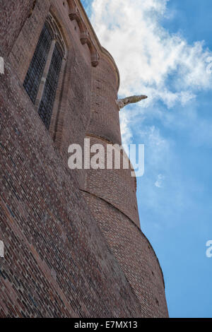 Wasserspeier und Mauerwerk auf Albi Kathedrale Stockfoto