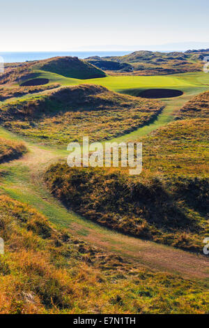 Signature-Hole, die Briefmarke, die 8. auf Royal Troon Golf Club, Troon, Ayrshire, Schottland Stockfoto