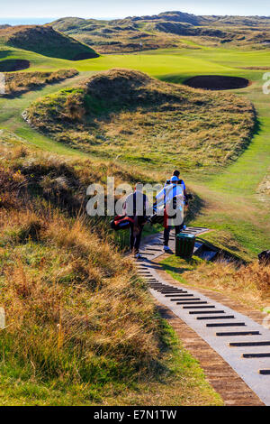 Signature-Hole, die Briefmarke, die 8. auf Royal Troon Golf Club, Troon, Ayrshire, Schottland Stockfoto