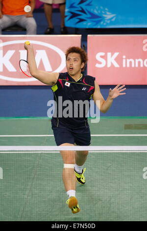 Incheon, Südkorea. 21. Sep, 2014. Kenichi Tago (JPN) Badminton: Herren Team Runde 2 am Gyeyang Gymnasium während der 2014 Incheon asiatische Spiele in Incheon, Südkorea. © AFLO SPORT/Alamy Live-Nachrichten Stockfoto