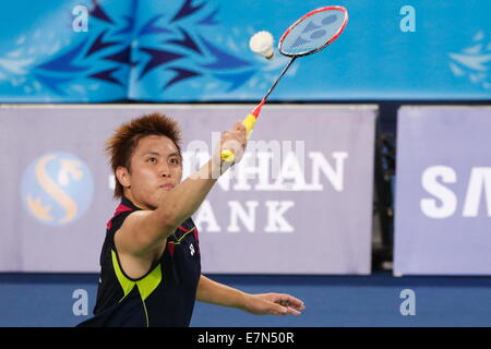 Incheon, Südkorea. 21. Sep, 2014. Kenichi Tago (JPN) Badminton: Herren Team Runde 2 am Gyeyang Gymnasium während der 2014 Incheon asiatische Spiele in Incheon, Südkorea. © AFLO SPORT/Alamy Live-Nachrichten Stockfoto