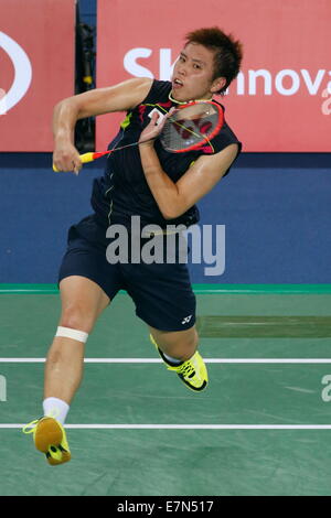 Incheon, Südkorea. 21. Sep, 2014. Kenichi Tago (JPN) Badminton: Herren Team Runde 2 am Gyeyang Gymnasium während der 2014 Incheon asiatische Spiele in Incheon, Südkorea. © AFLO SPORT/Alamy Live-Nachrichten Stockfoto