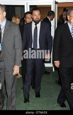 New York City. 20. Sep, 2014. Leonardo DiCaprio besucht eine Veranstaltung für UN Messenger Of Peace bei den Vereinten Nationen in New York City am 20. September 2014 ernannt. Bildnachweis: Dpa/Alamy Live-Nachrichten Stockfoto