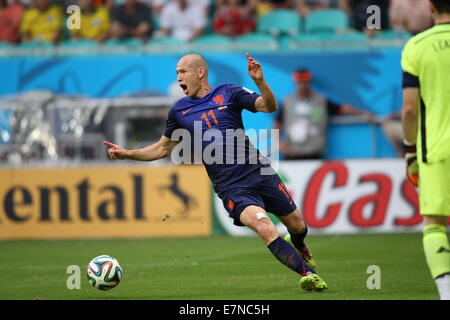 Arjen Robben Spanien / Holland. WM 2014. Fonte Nova-Stadion, Bahia, Brasilien Stockfoto