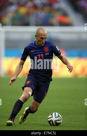 Arjen Robben. Spanien / Holland. WM 2014. Fonte Nova-Stadion, Bahia, Brasilien Stockfoto