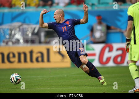 Arjen Robben Spanien / Holland. WM 2014. Fonte Nova-Stadion, Bahia, Brasilien Stockfoto