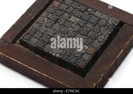 Movable Type print Stockfoto