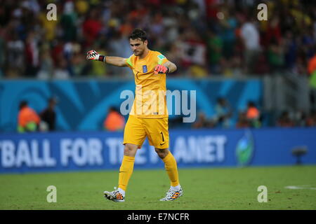 Orestis Karnezis Griechenlands. Griechenland / Costa Rica FIFA Weltmeisterschaft Brasilien 2014. Arena Pernambuco Recife. 29. Juni 2014 Stockfoto