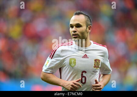 Andres Iniesta. Salvador-BA 13. Juni 2014. Jogo 03 Holanda VS Espanha. Spanien / Holland. WM 2014. Fonte Nova-Stadion, Bahia, Stockfoto