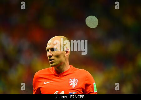 Holland V Costa Rica FIFA Weltmeisterschaft Brasilien 2014. Fonte Nova, Salvador. 5. Juli 2014 Arjen Robben von Holland. Stockfoto