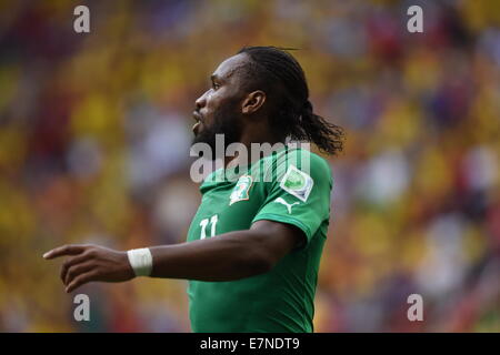 Didier Drogba. Kolumbien V Côte d ' Ivoire. Gruppenspiel. FIFA World Cup 2014 Brasilien. Nationalstadion, Brasilia. 19. Juni 2014. Stockfoto