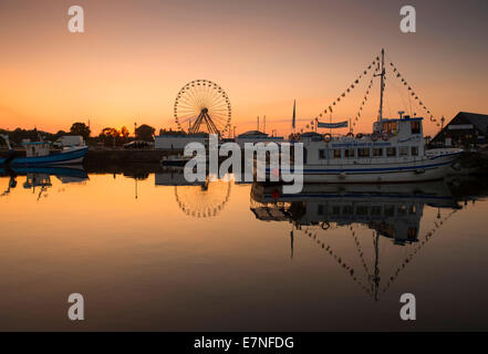 Sonnenaufgang in Honfleur, Normandie Frankreich Europa Stockfoto