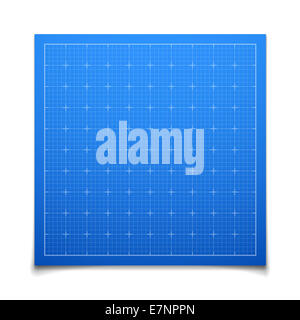 Blaues Quadrat Inselnetzes mit Schatten Stockfoto
