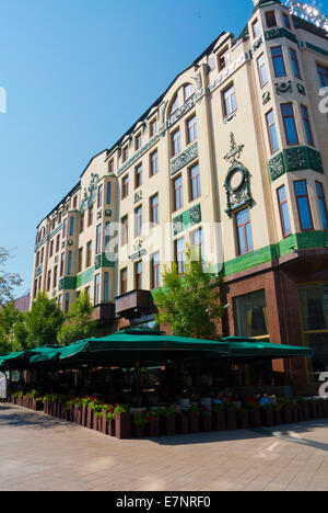 Café-Terrassen vor Hotel Moskva, Terazije Platz, Belgrad, Serbien, Südosteuropa Stockfoto