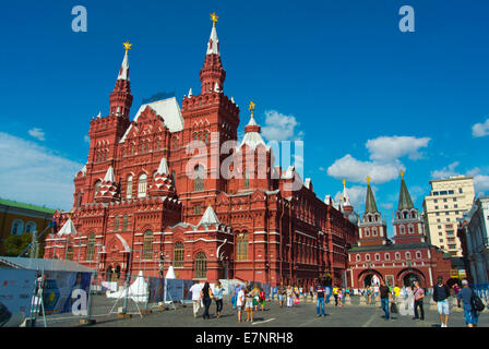 Staatliches Historisches Museum, Roter Platz, Moskau, Russland, Mitteleuropa Stockfoto