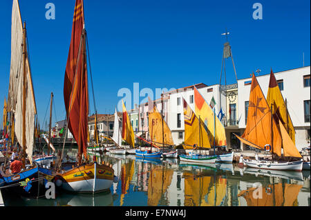 Adria, Italien, Europa, draußen, Tag, niemand, Emilia-Romagna, Museo della Marineria, Cesenatico, Segelschiff, Schiff, Hafen, p Stockfoto