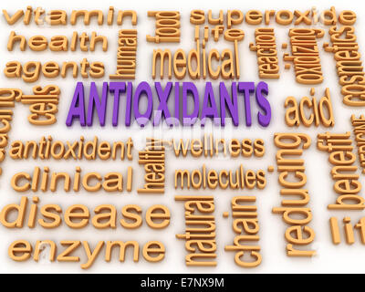 3D-Bild Antioxidantien Konzept Wort cloud-Hintergrund Stockfoto