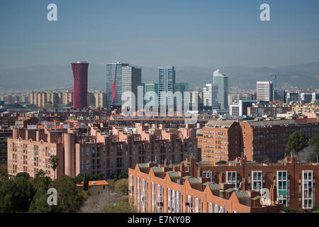 Barcelona, Katalonien, Stadt, Europa-Platz, Hospitalet, Spanien, Europa, Architektur, neue Dächer, Skyline, Tourismus, Reisen, Porta Stockfoto