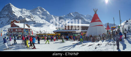 Jungfrau-Eisenbahn, Bahnhof, Kleine Scheidegg, Berg, Berge, Winter, Kanton Bern, Tourismus, Urlaub, Berg roa Stockfoto