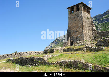 Albanien, archäologische Stätte, Balkan, Kirche, Zitadelle, Osten, Europa, Festung, Geschichte, Urlaub, Kruja, Landschaft, Museum, Natu Stockfoto