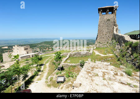 Albanien, archäologische Stätte, Balkan, Kirche, Zitadelle, Osten, Europa, Festung, Geschichte, Urlaub, Kruja, Landschaft, Museum, Natu Stockfoto