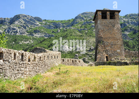 Albanien, archäologische Stätte, Balkan, Kirche, Zitadelle, Osten, Europa, Festung, Geschichte, Urlaub, Kruja, Landschaft, Museum, Natu Stockfoto