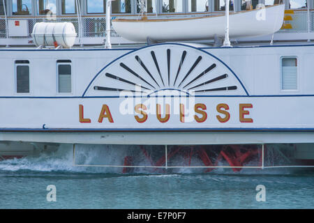 Genfer See, Dampfer, Lac Leman, Dampfer, Schiff, Boot, Schiffe, Boote, See, Seen, Kanton, VD, Waadt, westlichen Switerland, Roman Stockfoto