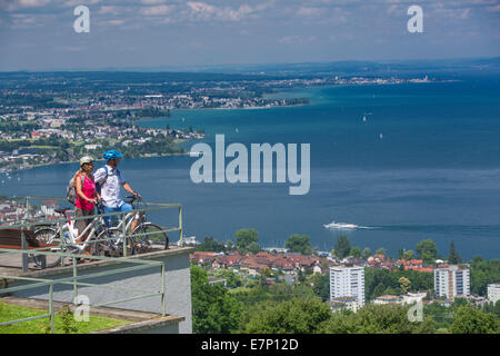 Bodensee, Biker, Bodensee, Rorschach, Herzroute, Fahrrad, Fahrräder, Radfahren, Fahrrad, SG, Kanton St. Gallen, Stockfoto