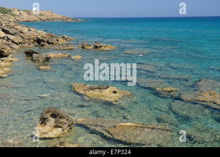 Europa, Griechenland, Griechisch, Kreta, Mittelmeer, Insel, Küste, Meer, Strand, Frangokastello, Orthi Ammos Stockfoto