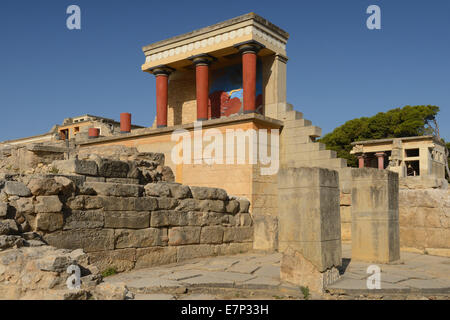 Europa, Griechenland, Griechisch, Kreta, Mittelmeer, Insel, Heraklion, Heraklion, Knossos, Palast, archäologische Stätte, Spalten Stockfoto