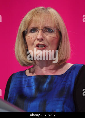 MARGARET CURRAN MP Schatten SECRETARY OF STATE FOR 22. September 2014 MANCHESTER Stadtzentrum von MANCHESTER ENGLAND Stockfoto