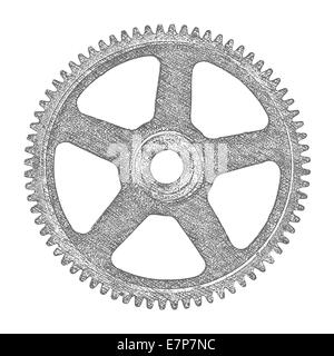 Handgezeichnete Getriebe. Vektor-Illustration. Stockfoto