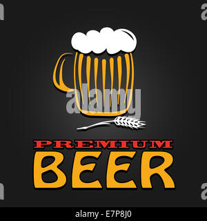 Premium-Bier Becher Gerste Vintage-Design poster Stockfoto