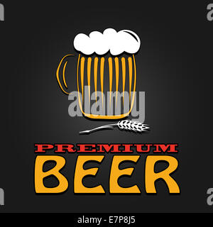 Premium-Bier Becher Gerste Vintage-Design poster Stockfoto