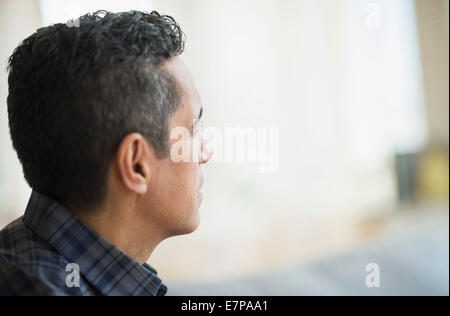 Profil von reifer Mann Stockfoto
