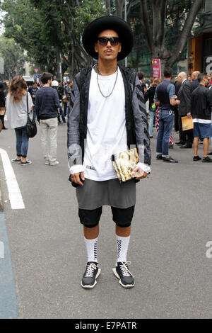 Enrico Ballarini Ankunft bei der Emporio Armani Frühjahr/Sommer 2015-Modenschau in Mailand, Italien - 18. September 2014 - Foto: Start-und Landebahn Manhattan/Paolo Diletto/Picture Alliance Stockfoto