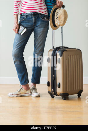 Frau bereit zu gehen auf Urlaub Stockfoto