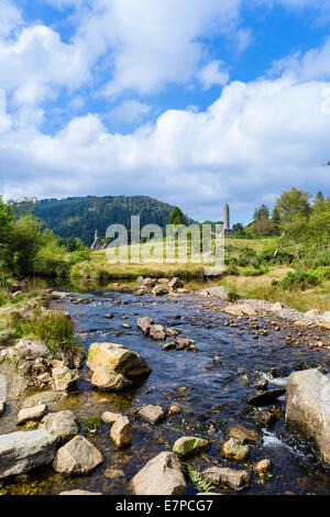 Der alten Klostersiedlung Glendalough, County Wicklow, Irland Stockfoto