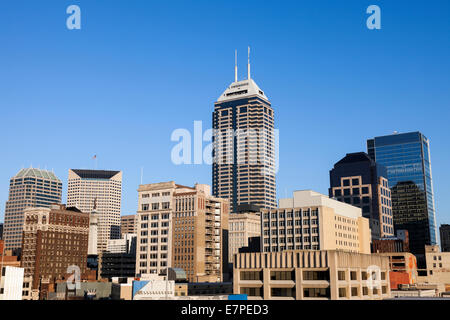 Indiana, Indianapolis, USA, Skyline gegen klarer Himmel Stockfoto